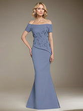 Trumpet/Mermaid Off-the-Shoulder Floor-Length Satin Mother of the Bride Dress
